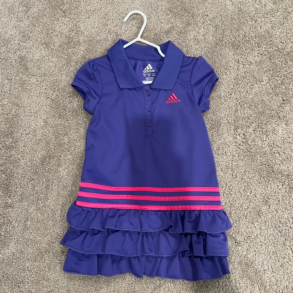 Adidas Girls 3T Golf or Athletic Dress Never Worn, Pretty Purple and Pink